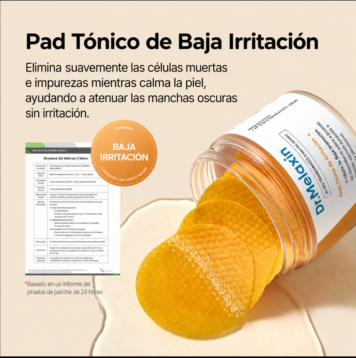 DR.MELAXIN™: Dermo Pads Anti-Manchas · Kójico + Cúrcuma